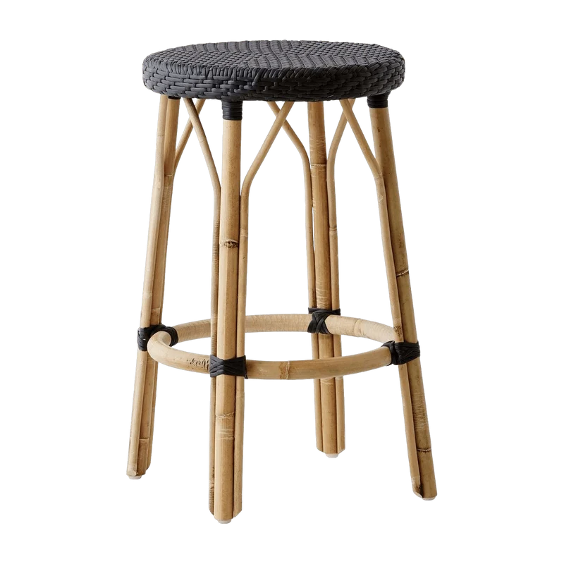 Tabouret en rotin noir 68 cm Simone - Sika Design