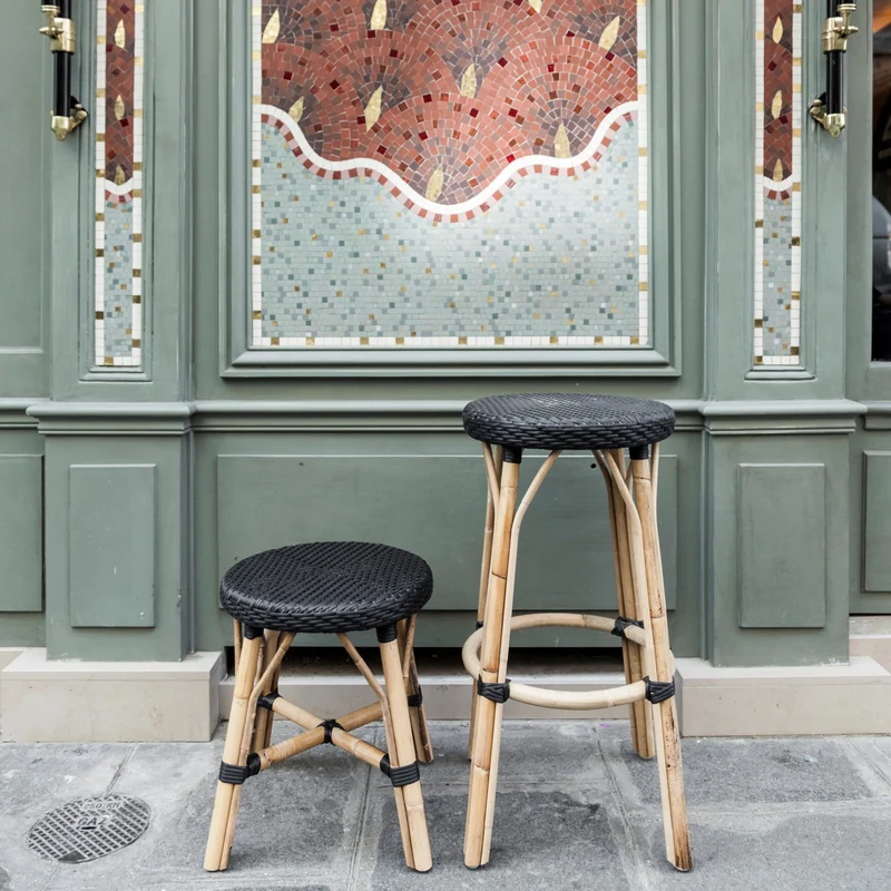 Tabouret en rotin noir 68 cm Simone - Sika Design