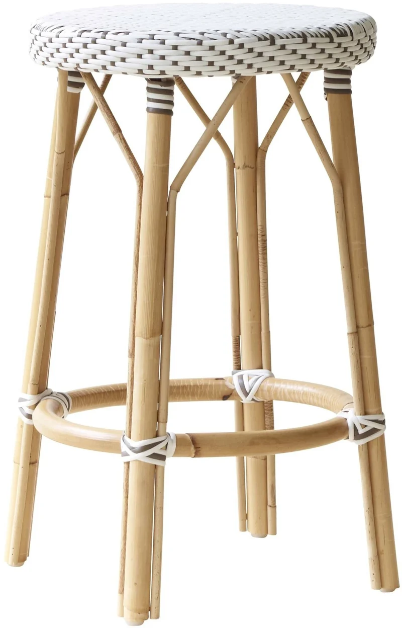 Tabouret de bar en rotin blanc 78 cm Simone - Sika Design