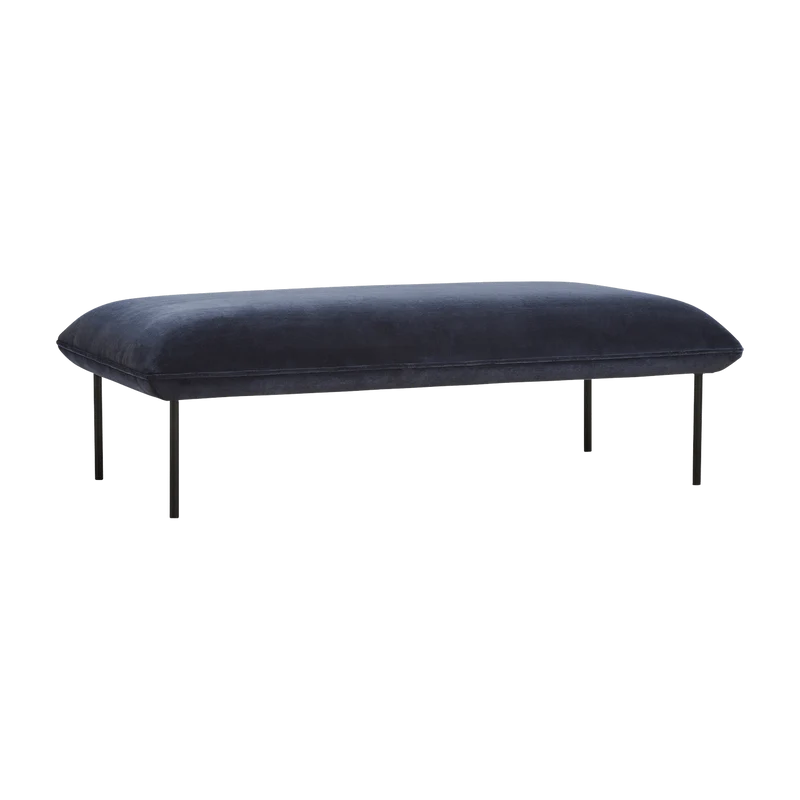 Banc en velours bleu Nakki - Woud