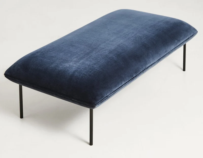 Banc en velours bleu Nakki - Woud