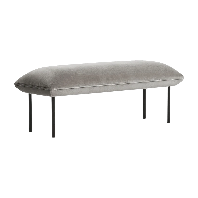 Banquette en velours gris Nakki - Woud