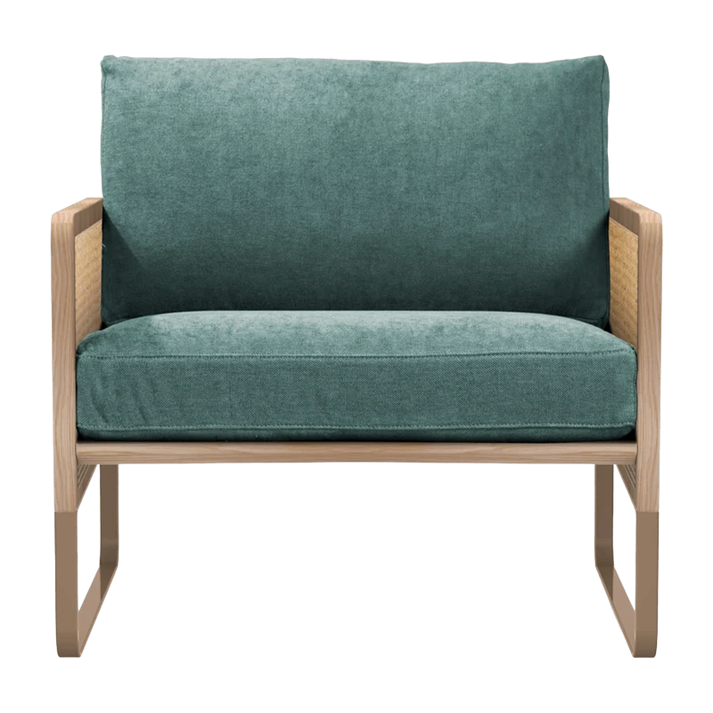 Fauteuil bleu en chêne Cannage - RED Edition