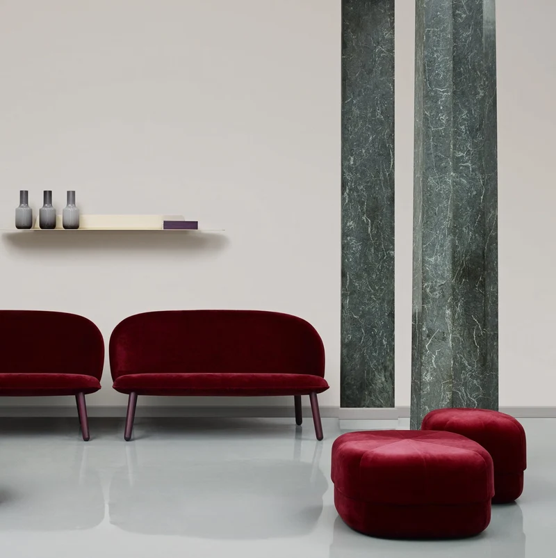 Pouf en velours 65 cm rouge Circus Rust - Normann Copenhagen