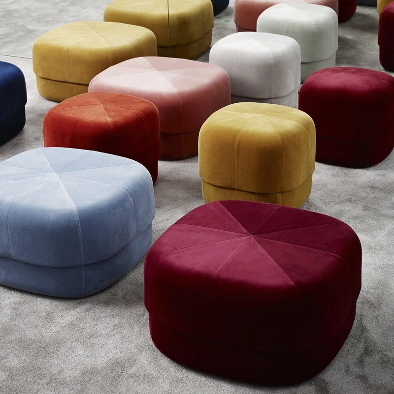 Pouf en velours 65 cm rouge Circus Rust - Normann Copenhagen