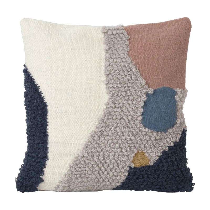 Coussin en laine beige et gris Loop - Ferm Living