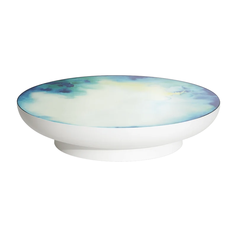Grande table basse bleu-jaune 110 cm Francis - Petite Friture