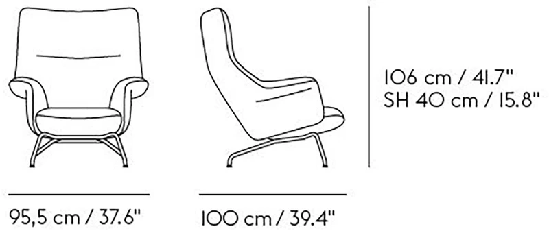 Fauteuil lounge en bleu marine Doze - Muuto