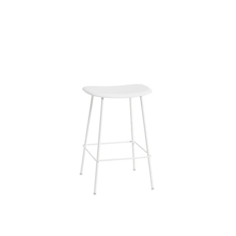 Chaise de bar 65 cm blanche piétement tubes Fiber - Muuto