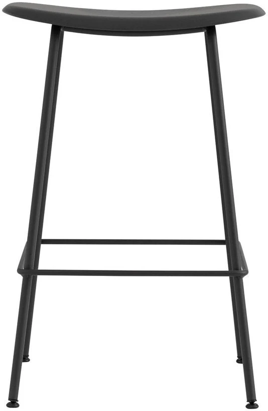 Tabouret de bar 65cm noir piétement tubes Fiber - Muuto
