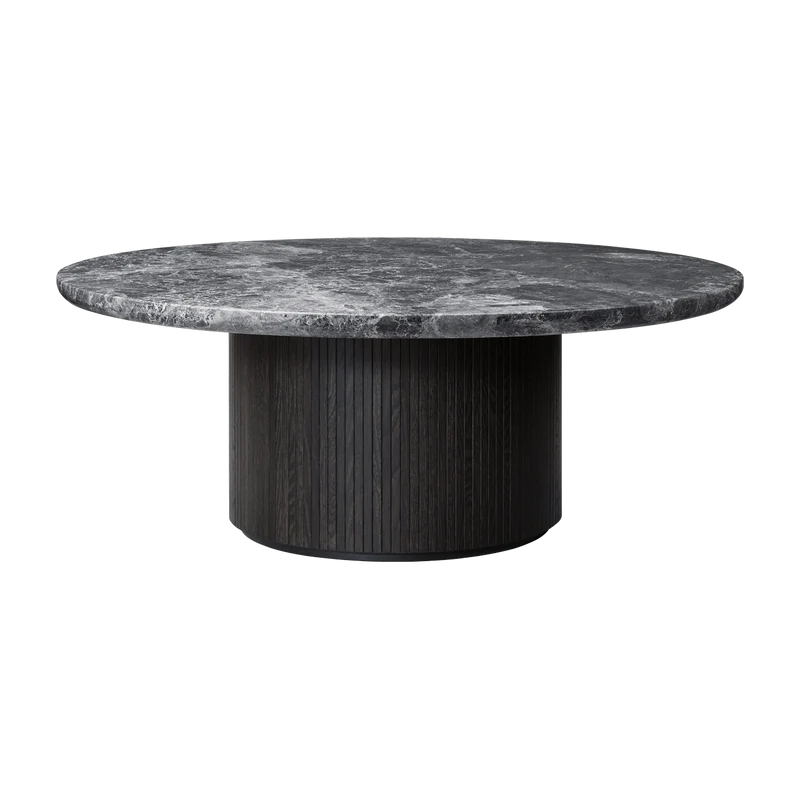 Table basse ronde en marbre gris diamètre 120 cm Moon - Gubi