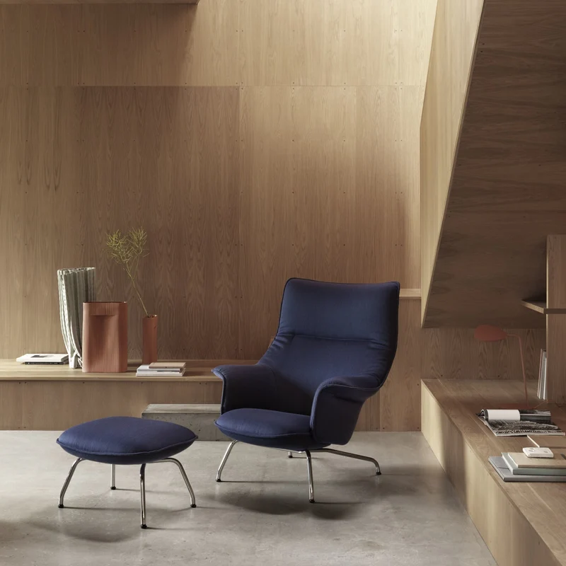 Repose-pieds bleu marine Doze - Muuto