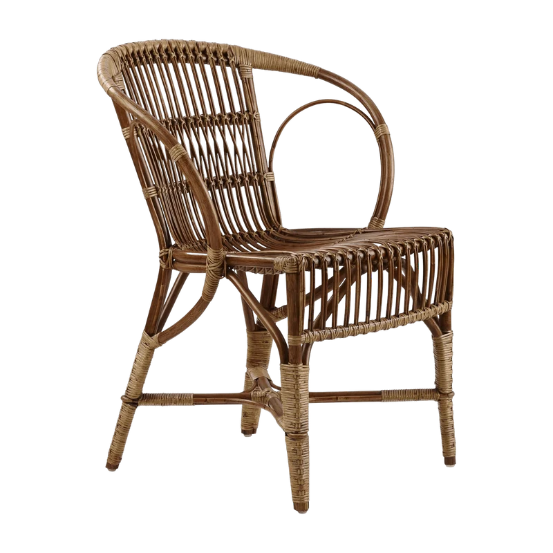 Chaise en rotin foncé Wengler - Sika Design