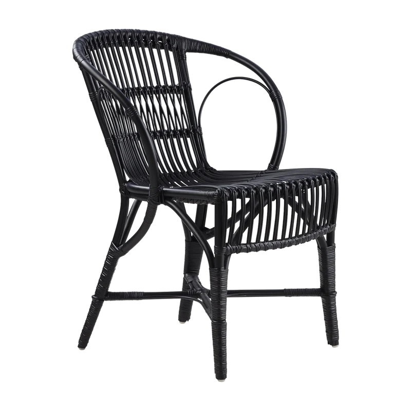 Chaise en rotin noir Wengler - Sika Design