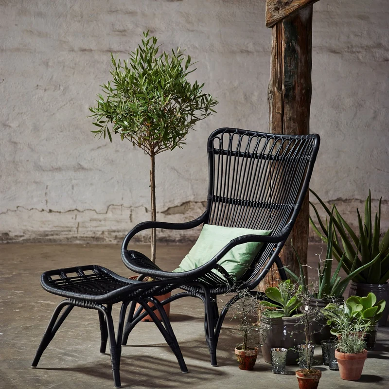 Fauteuil en rotin noir Monet - Sika Design