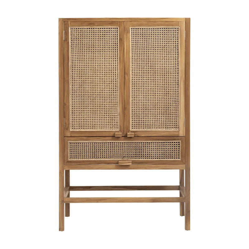 Cabinet en teck et cannage - Nordal