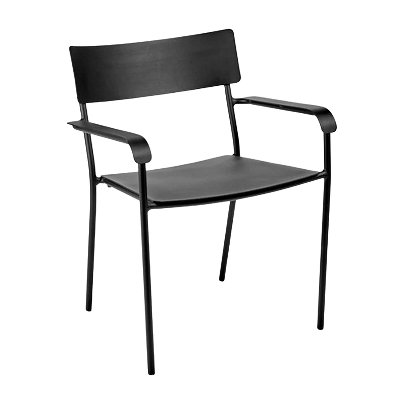 Chaise en aluminium avec accoudoirs noir August - Serax
