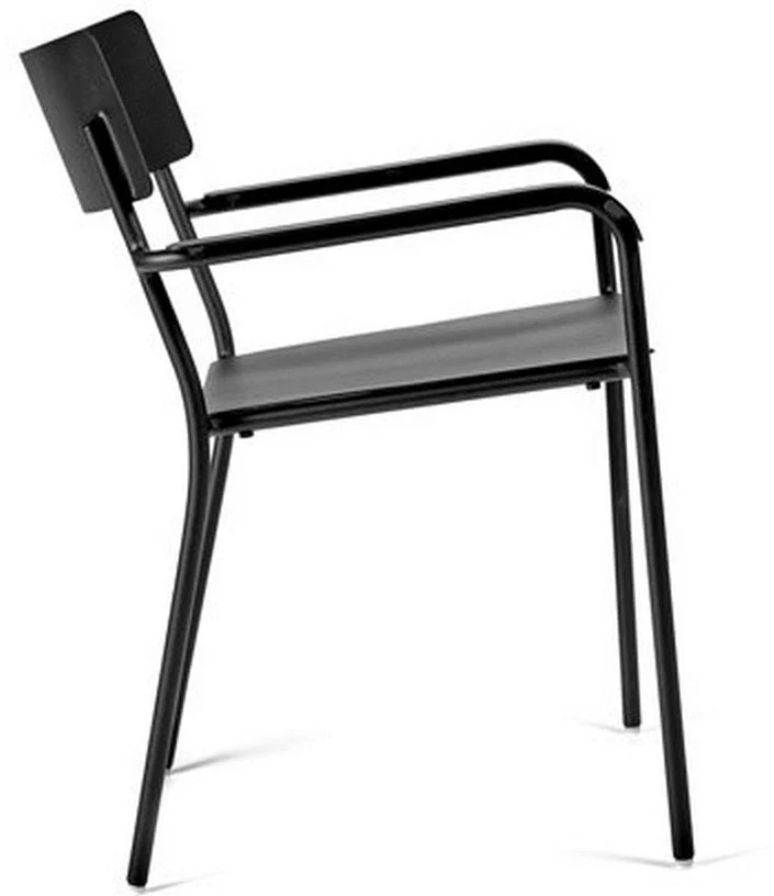 Chaise en aluminium avec accoudoirs noir August - Serax
