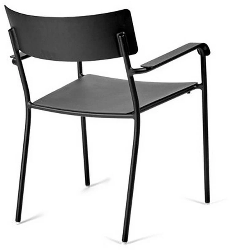 Chaise en aluminium avec accoudoirs noir August - Serax