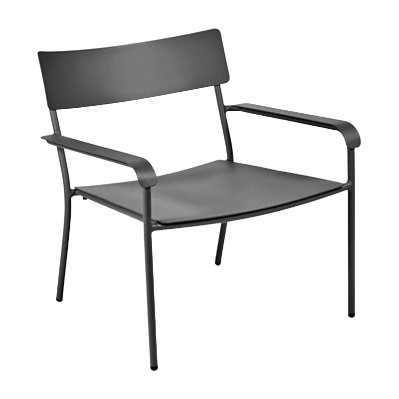 Fauteuil bas en aluminium avec accoudoirs noir August - Serax