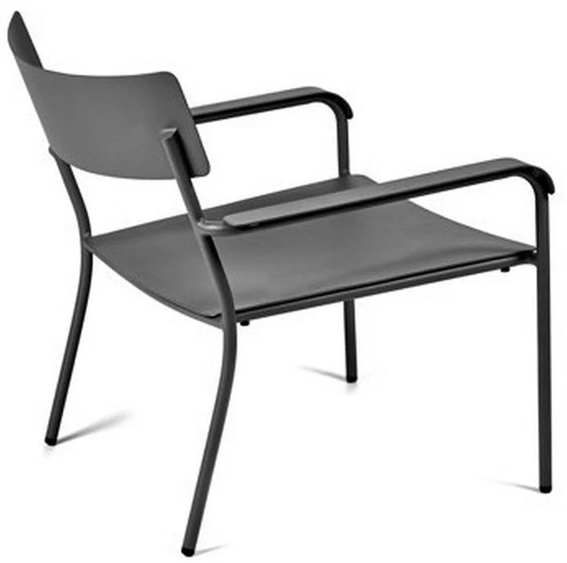Fauteuil bas en aluminium avec accoudoirs noir August - Serax