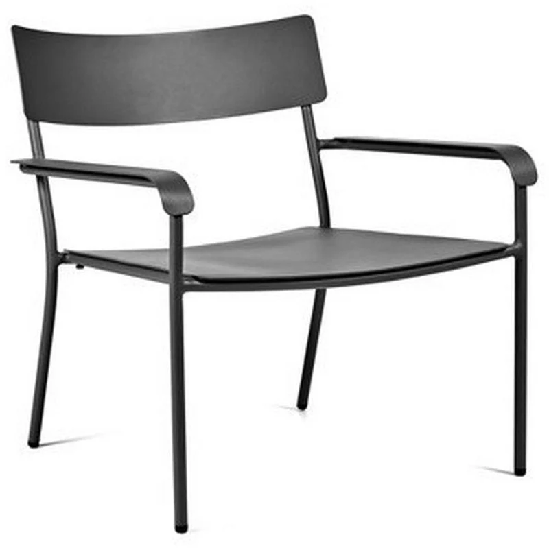 Fauteuil bas en aluminium avec accoudoirs noir August - Serax