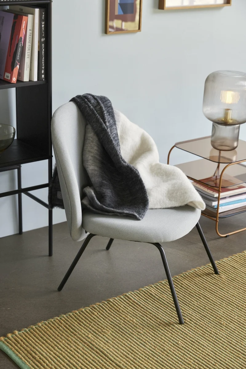 Fauteuil lounge en tissu gris - Hübsch