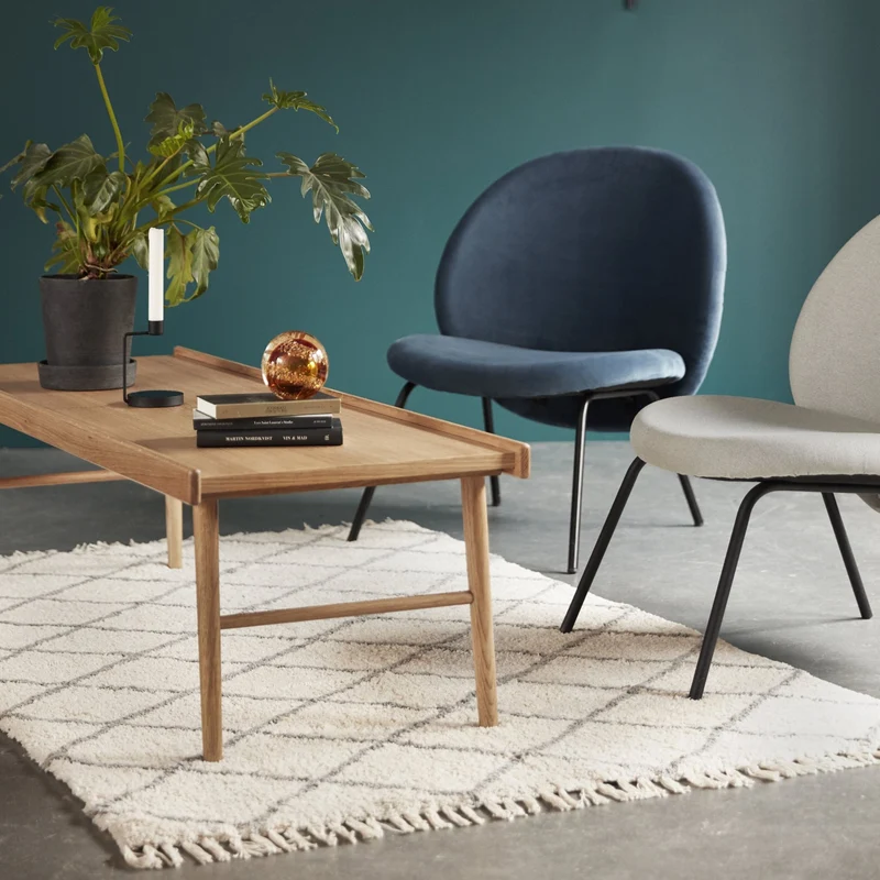 Fauteuil lounge en tissu gris - Hübsch