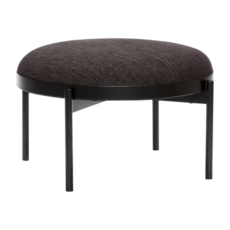 Repose-pied rond en tissu noir - Hübsch
