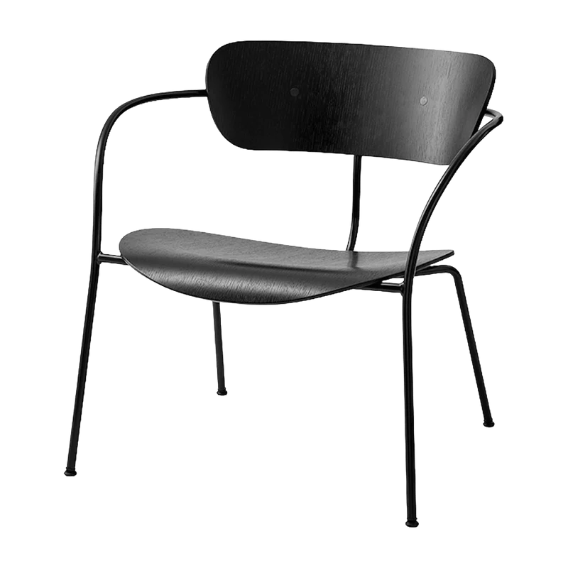 Fauteuil en chêne noir laqué AV5 Pavilion - &tradition