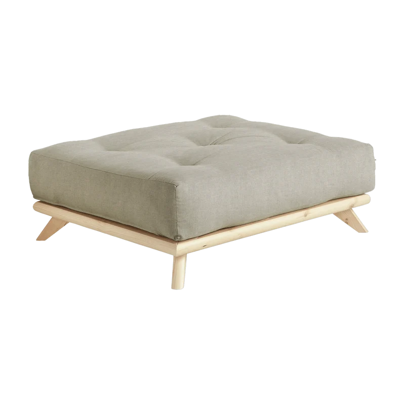 Pouf en pin et tissu lin 100x90x40cm Senza - Karup Design