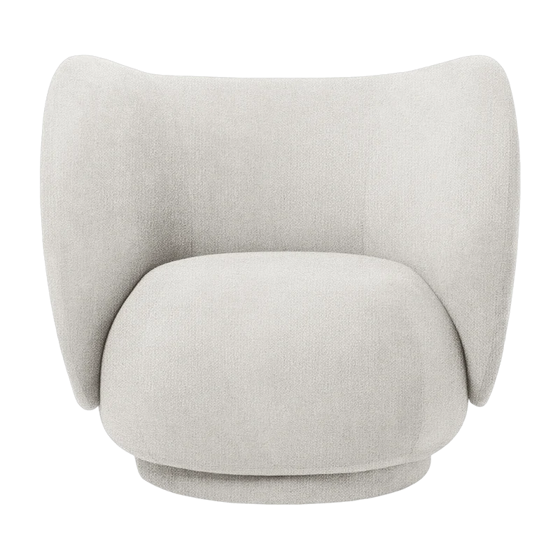 Fauteuil lounge blanc bouclé Rico - Ferm Living