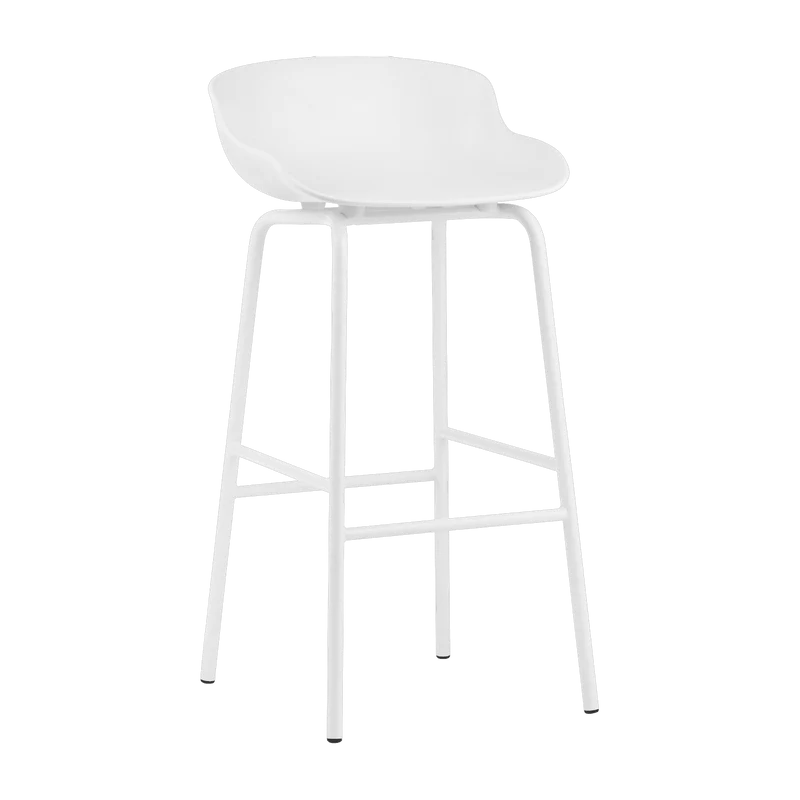 Tabouret de bar en acier et pp blanc 75 cm Hyg - Normann Copenhagen
