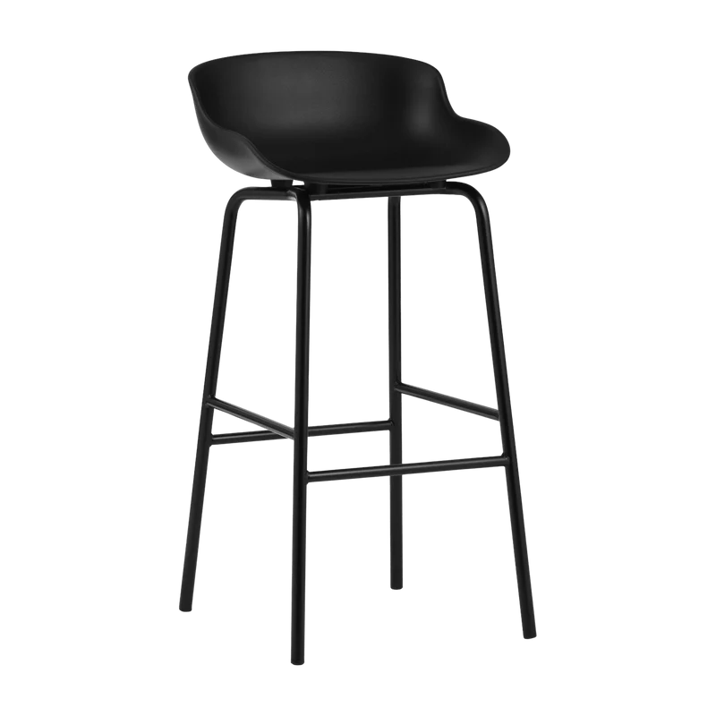 Tabouret de bar en acier et pp noir 75 cm Hyg - Normann Copenhagen
