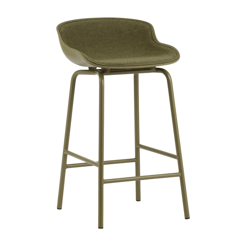 Tabouret de bar en acier et pp avec tissu olive 65 cm Hyg - Normann Copenhagen