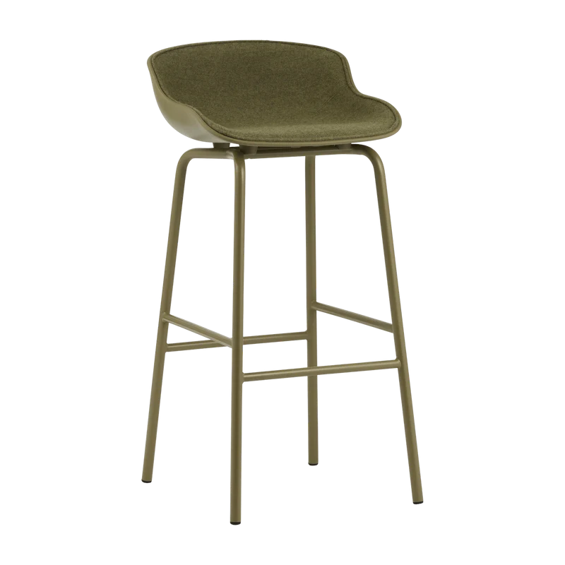 Tabouret de bar en acier et pp avec tissu olive 75 cm Hyg - Normann Copenhagen