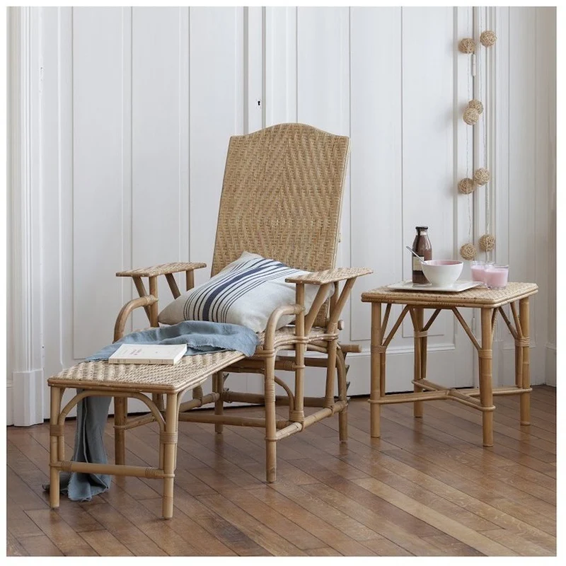 Chaise longue en rotin naturel Grand-mère - KOK