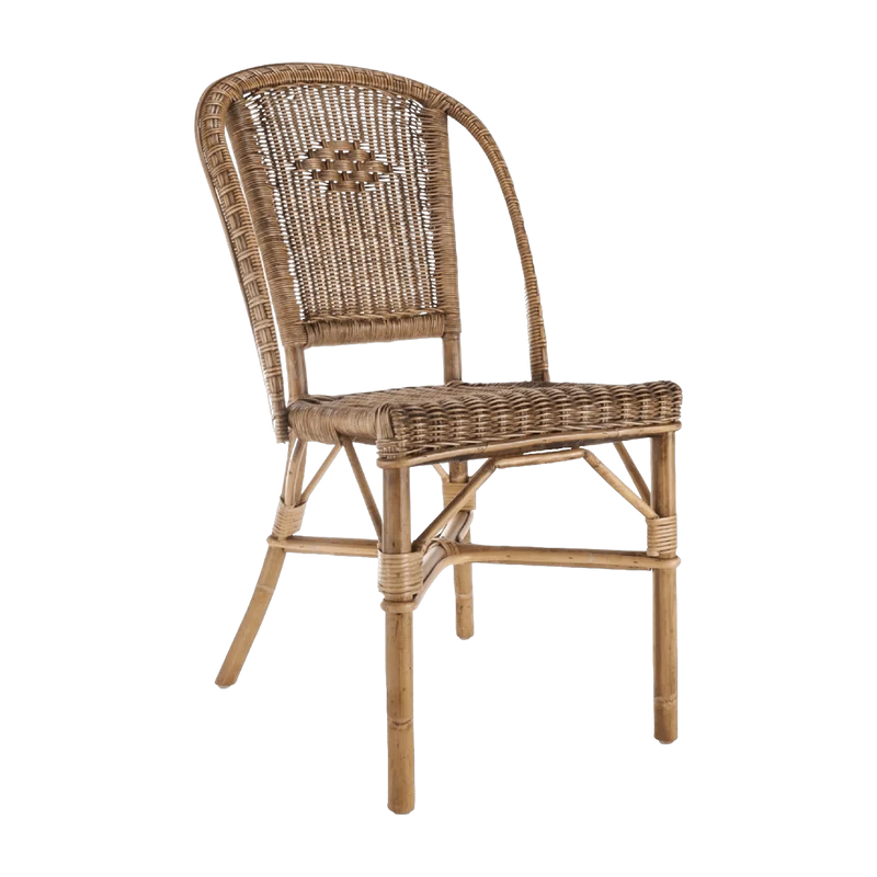 Chaise en rotin patiné vieilli Albertine - KOK