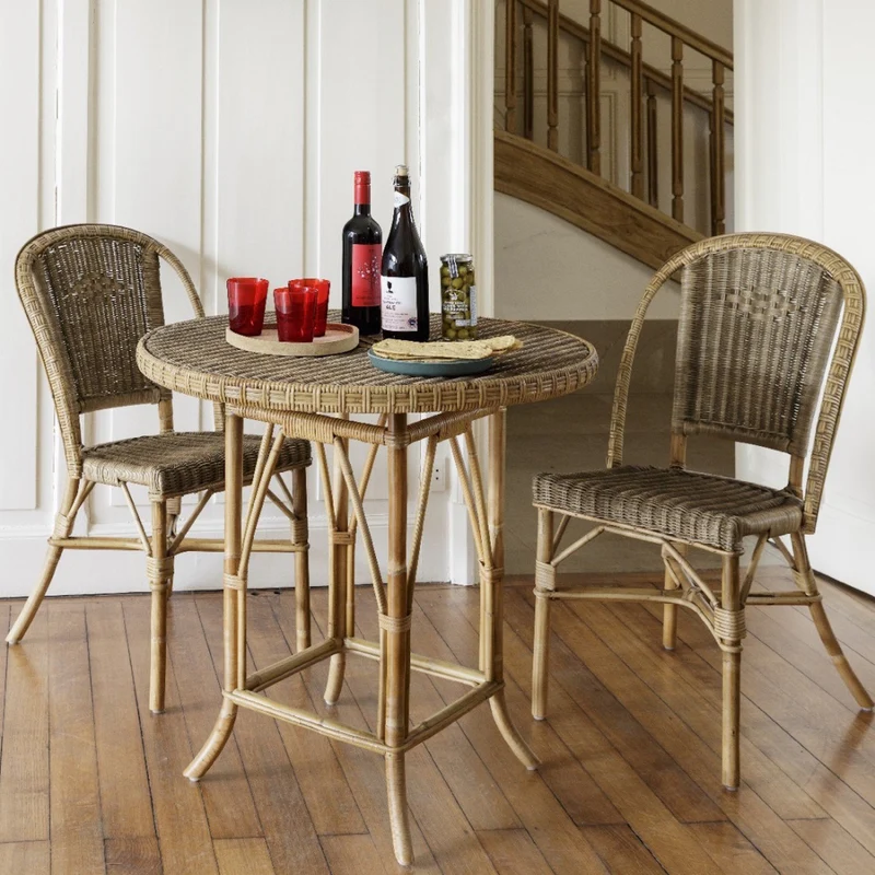Chaise en rotin patiné vieilli Albertine - KOK