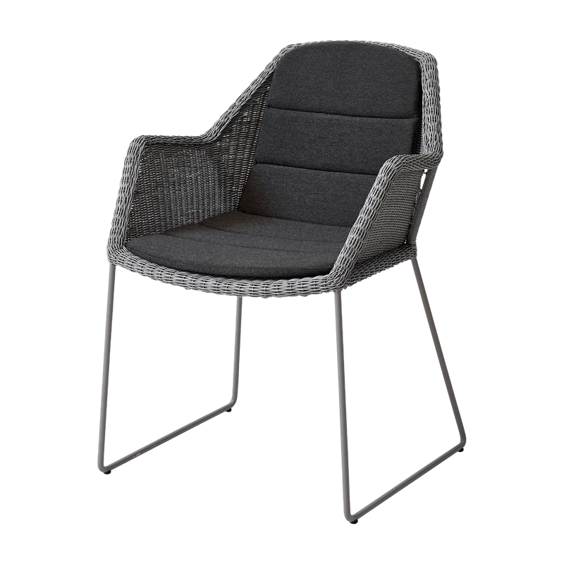 Chaise grise avec coussin noir Breeze - Cane-Line