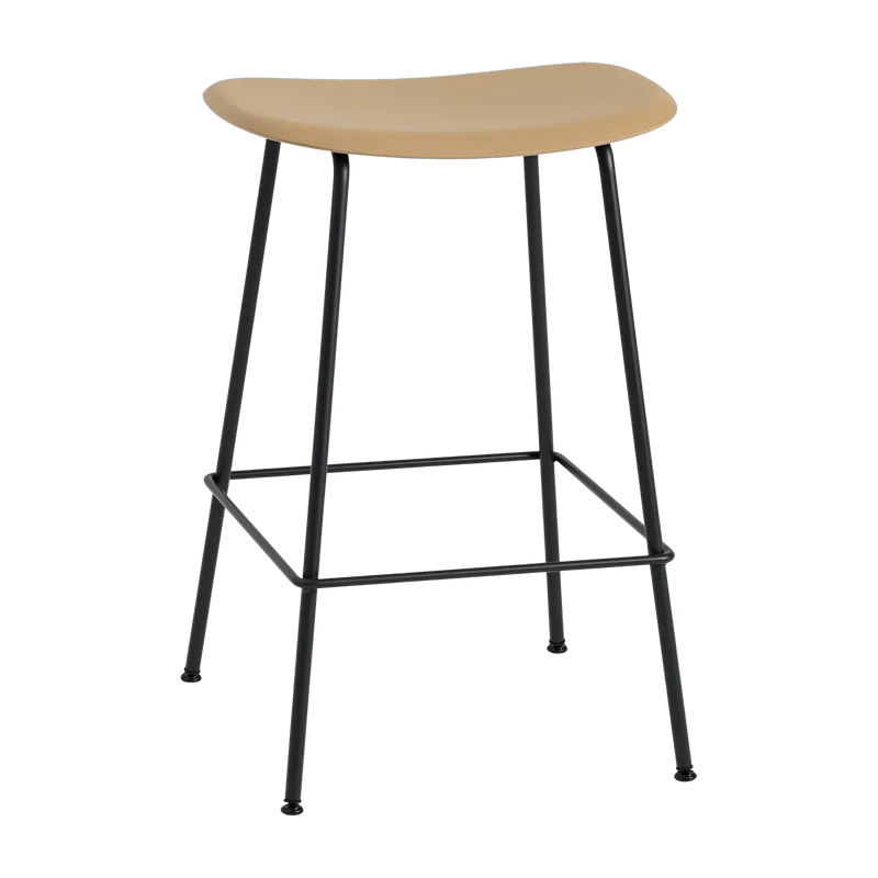 Tabouret de bar 65cm ocre piétement tubes Fiber - Muuto