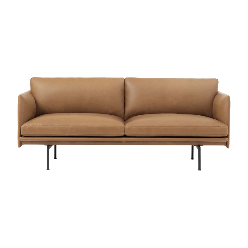 Canapé 2 places en cuir cognac Outline - Muuto