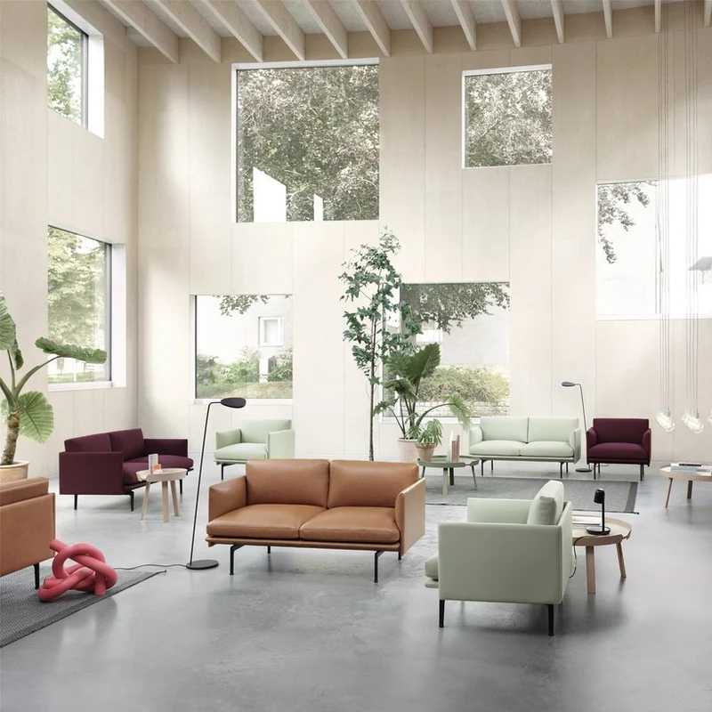 Canapé 2 places en cuir cognac Outline - Muuto
