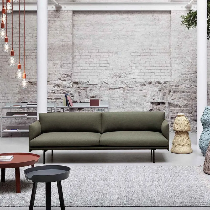 Canapé 2 places en cuir cognac Outline - Muuto
