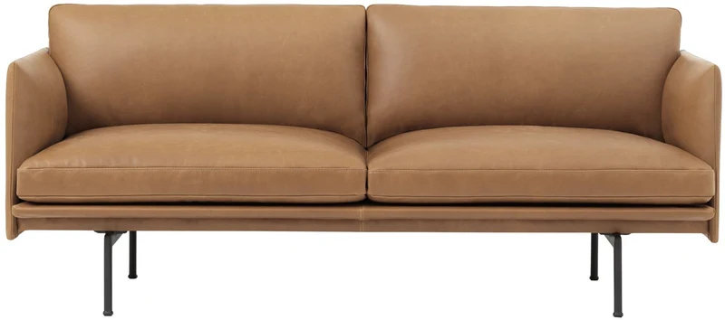 Canapé 2 places en cuir cognac Outline - Muuto