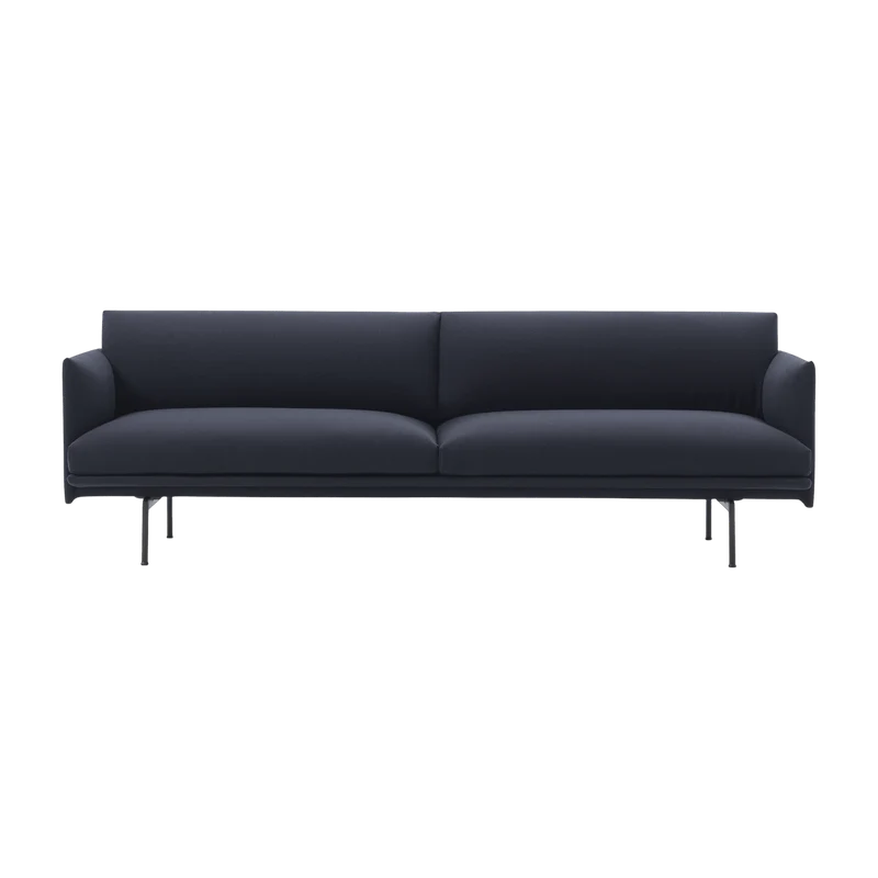 Canapé 3 places bleu foncé Outline - Muuto