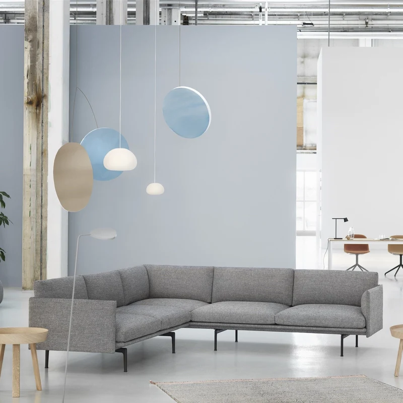 Canapé 3 places bleu foncé Outline - Muuto