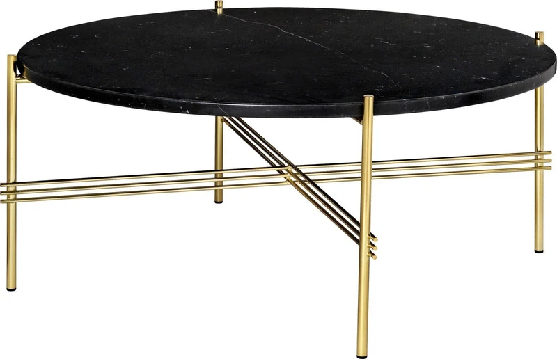 Table basse en laiton et marbre noir 80 cm TS - Gubi