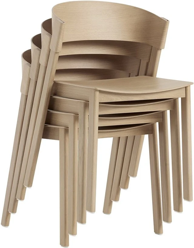 Chaise empilable en chêne naturel Cover - Muuto