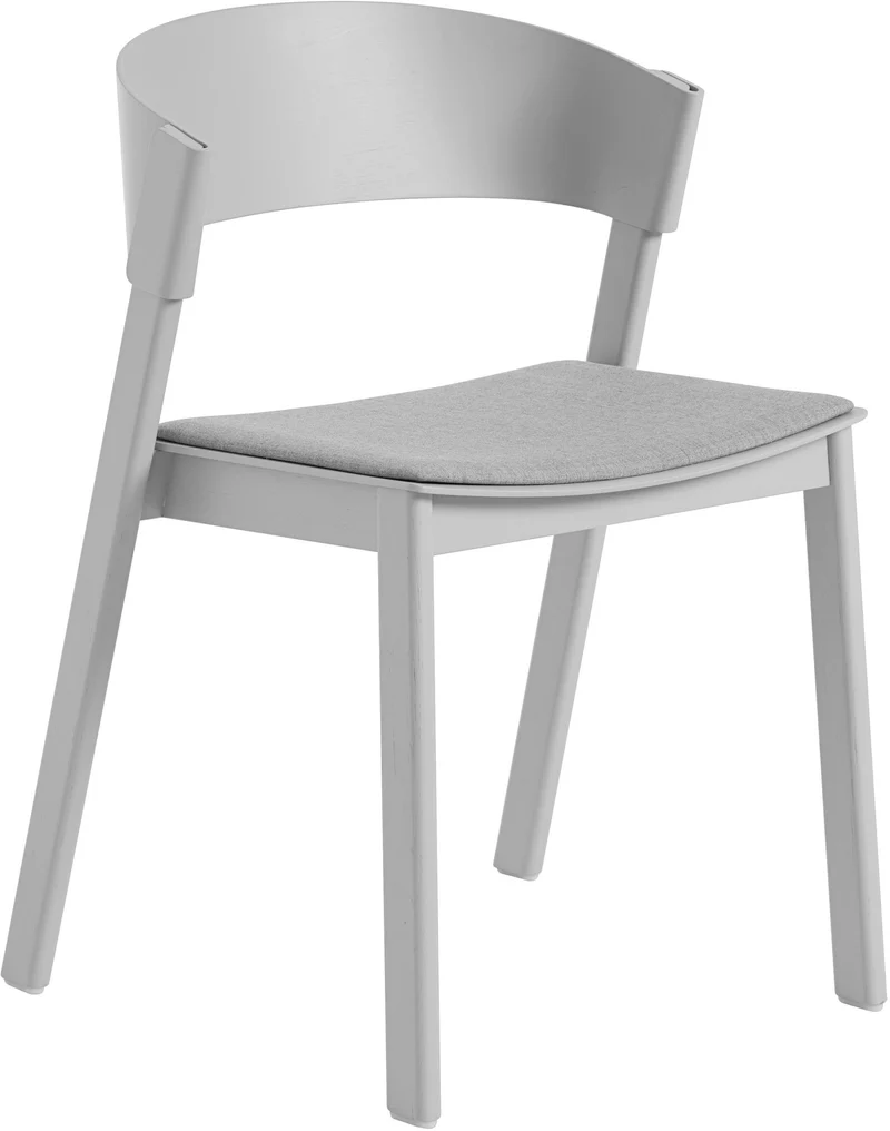 Chaise grise et assise textile Remix123 Cover - Muuto